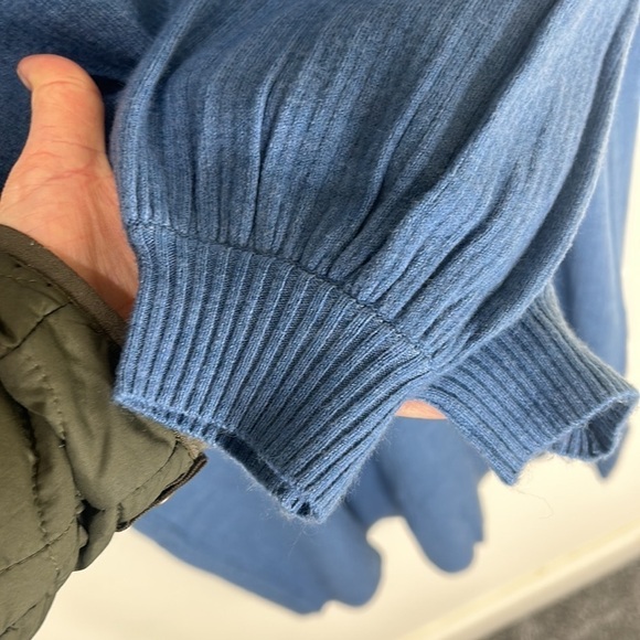 NWT THE DROP Aiko Puff Sleeve Sweater Dress Blue Sapphire Size Small - Picture 8 of 16